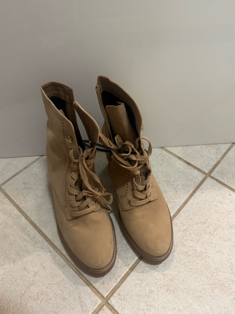 Women's Lace-Up Tan Combat Boots - Classic Neutral Style
